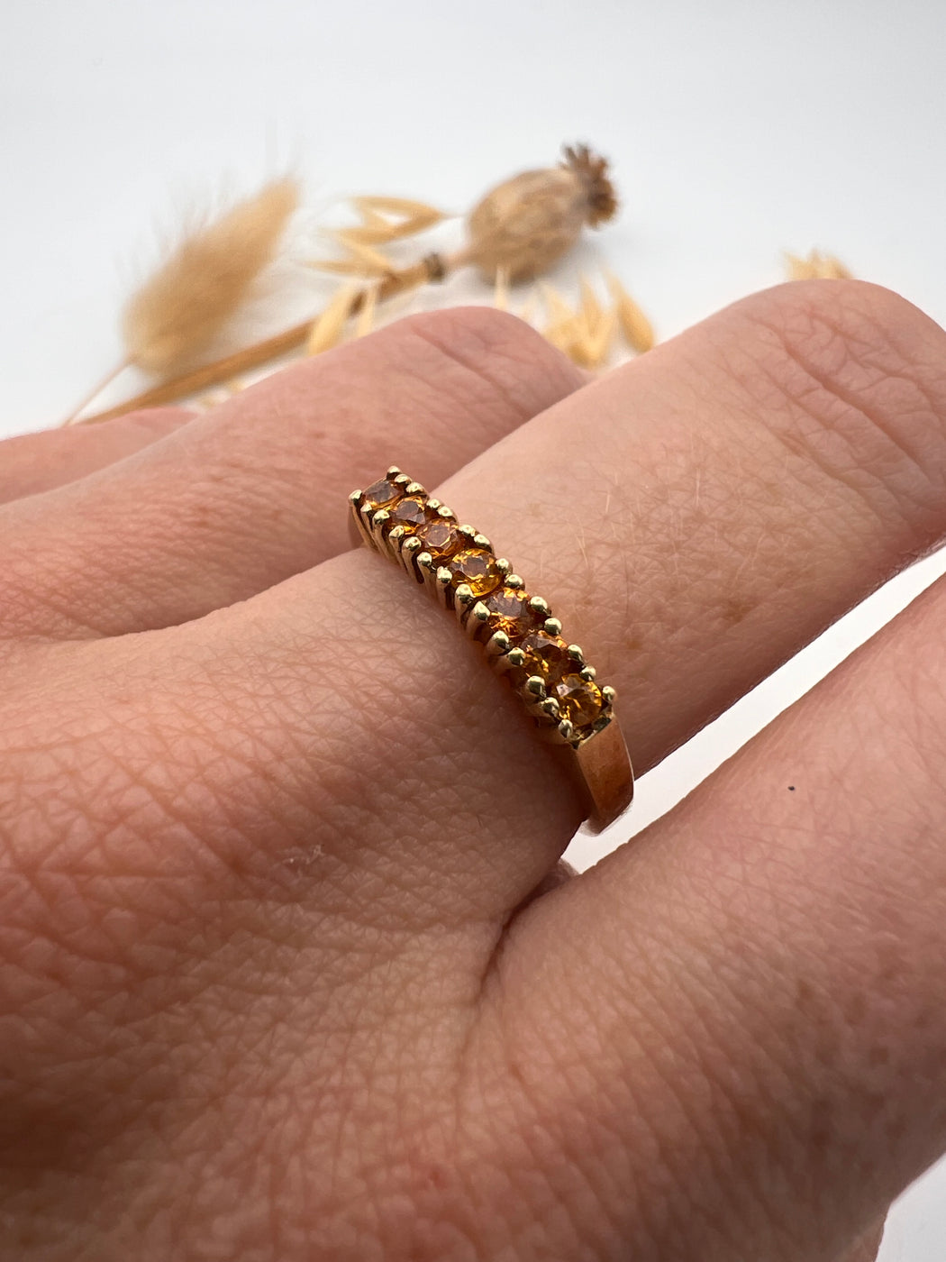 9ct Citrine Half Eternity Band Ring