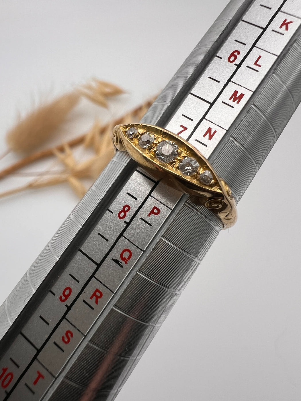 18ct Old Cut Diamond Boat Style Ring