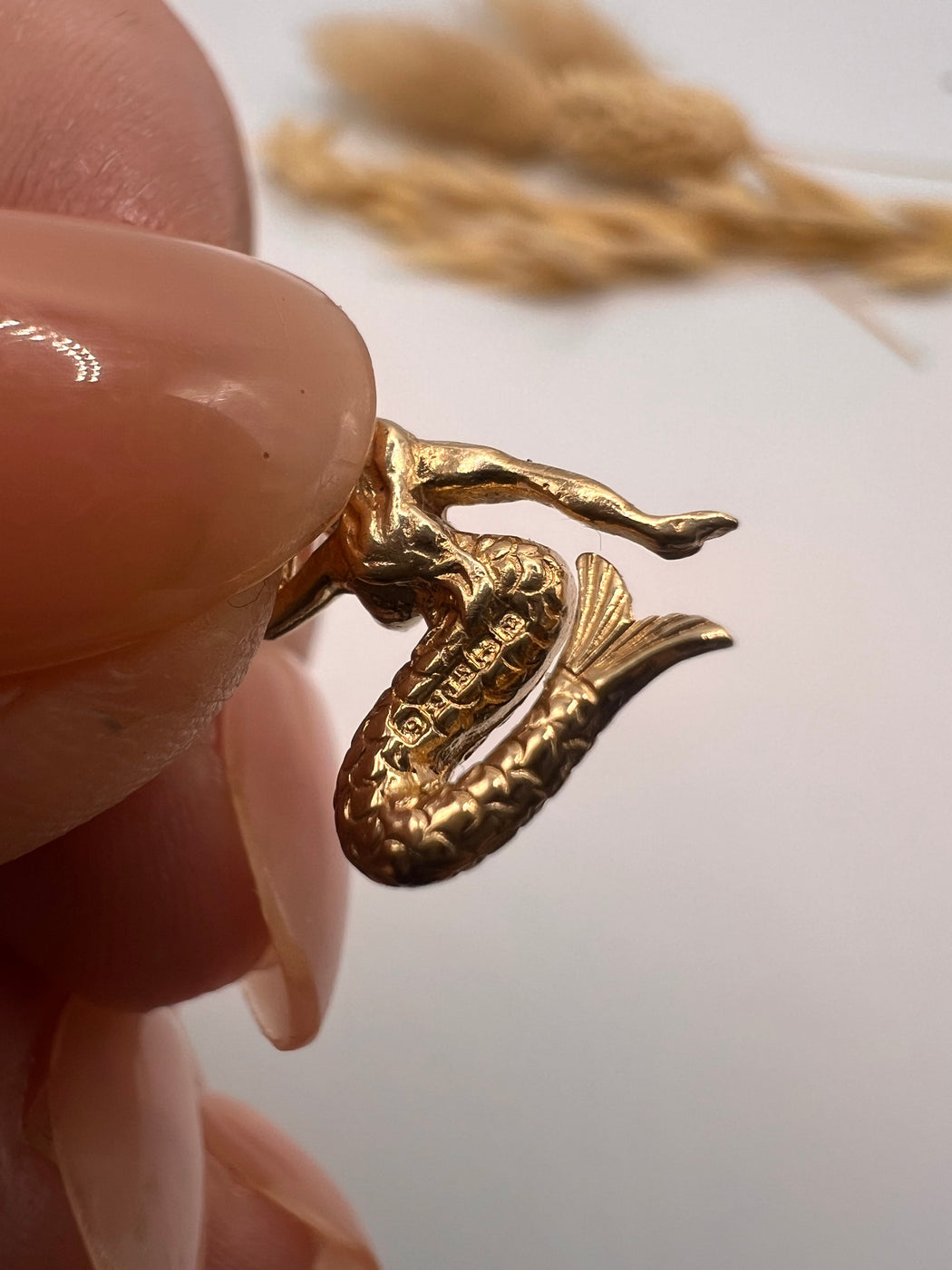 Vintage 9ct Gold Mermaid Charm