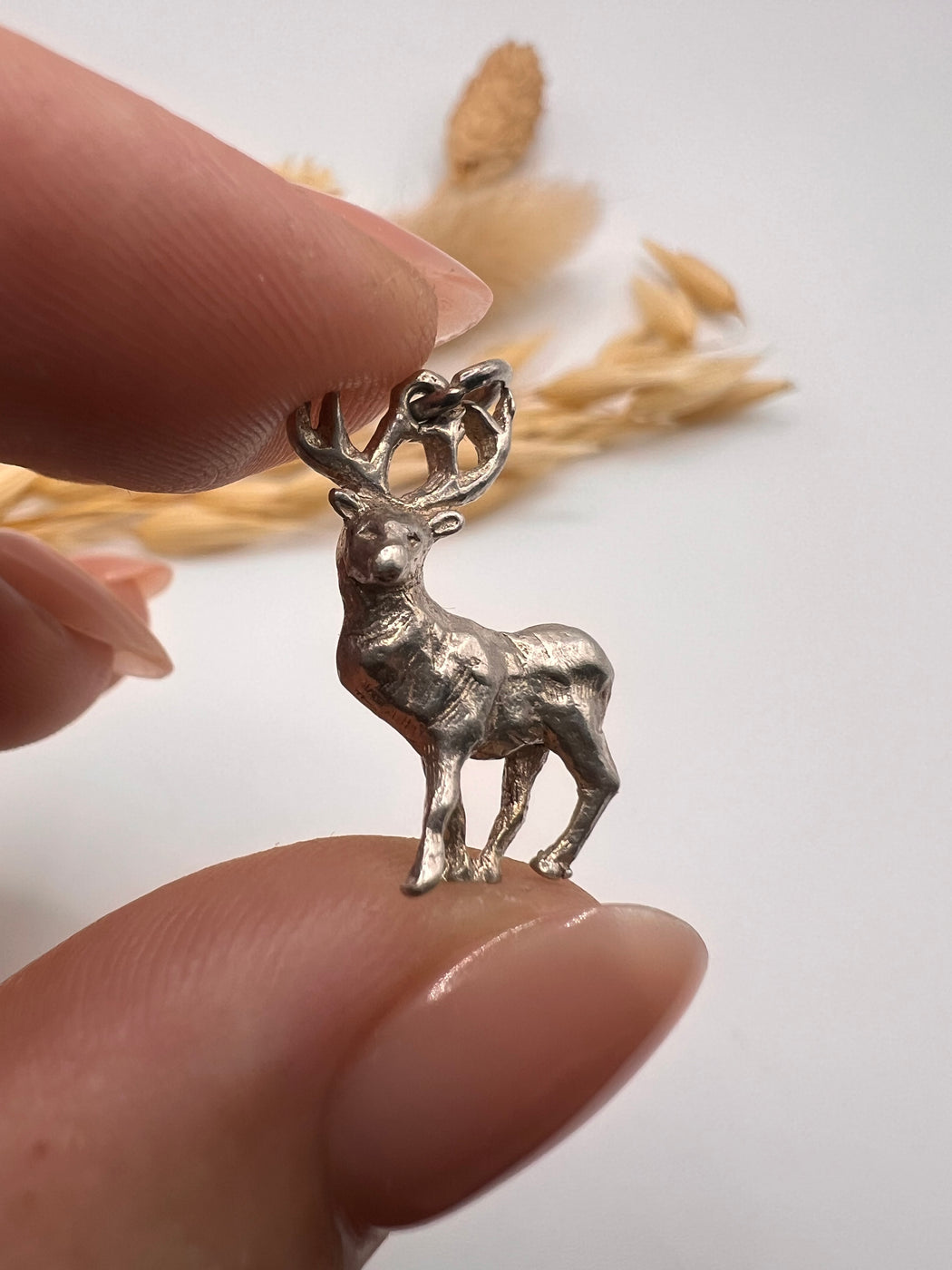 Vintage Silver Stag Deer Charm