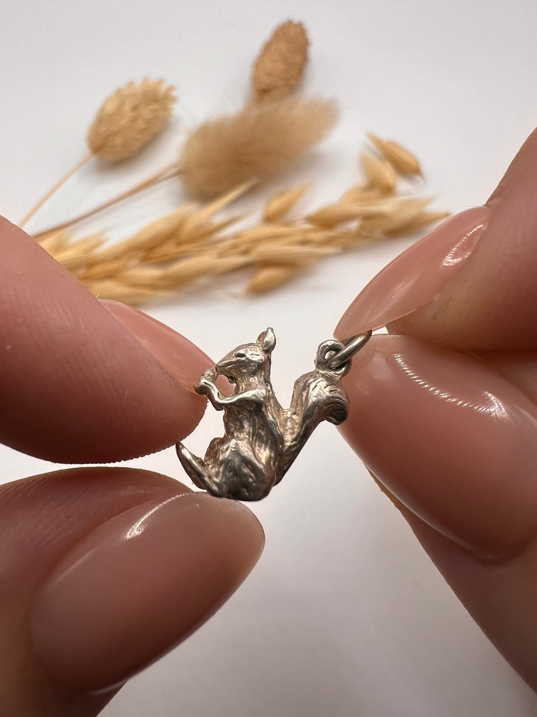 Vintage Silver Squirrel Charm