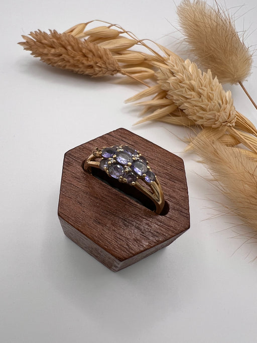 9ct Vintage Tanzanite and Diamond Cluster Ring
