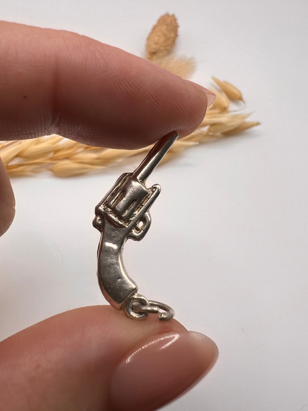 Vintage Silver Revolver Gun Charm