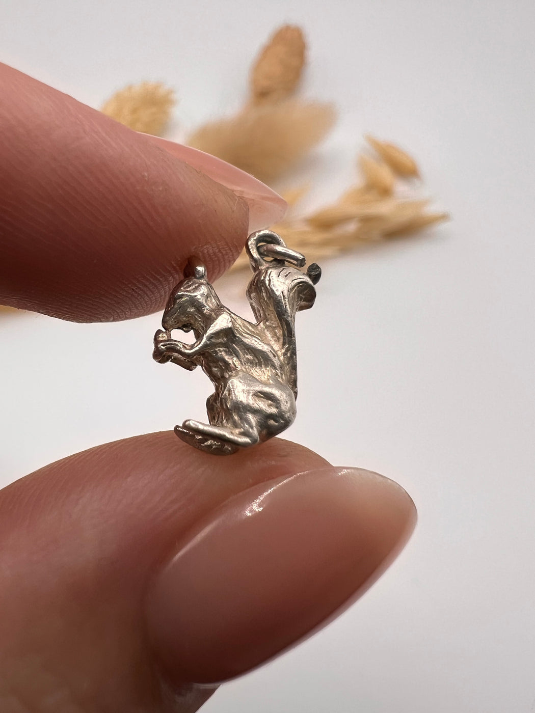Vintage Silver Squirrel Charm