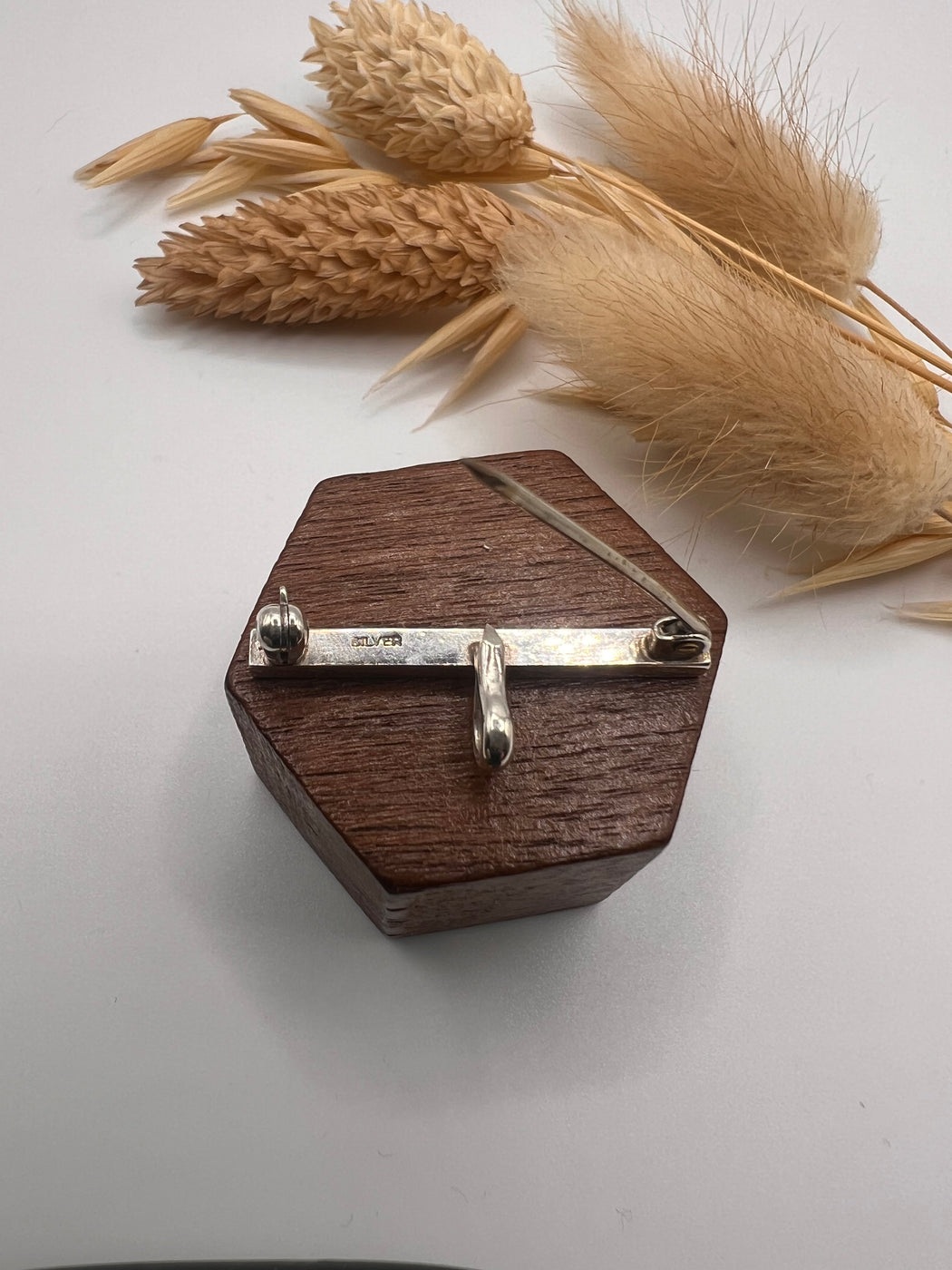 Silver Brooch With Charm Loop