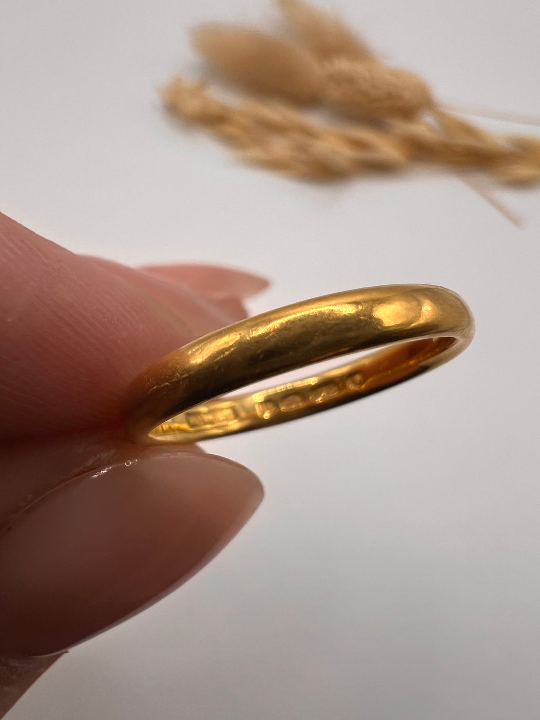 22ct Vintage Domed Wedding Band