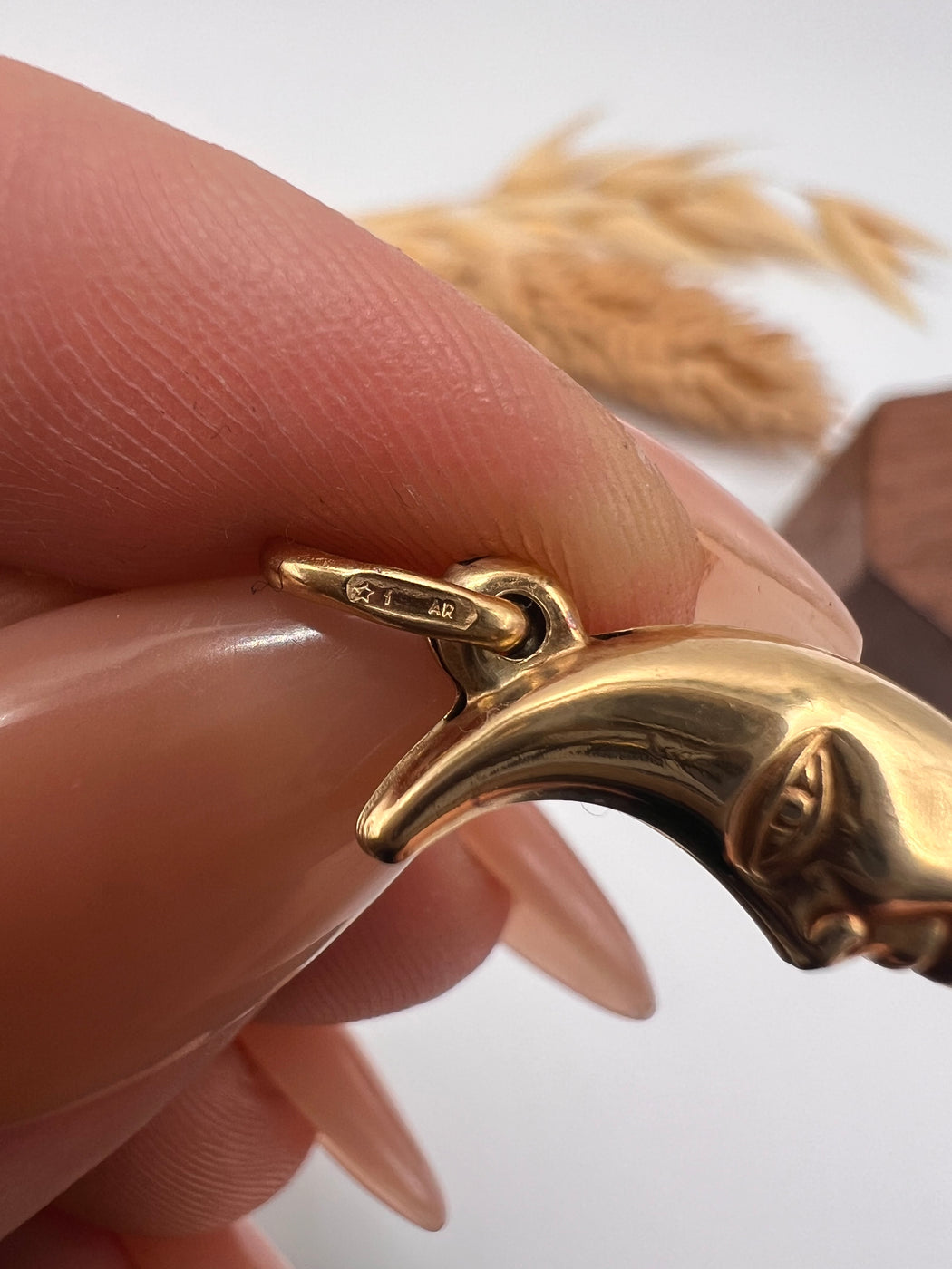 Vintage 9ct Gold Crescent Moon Charm