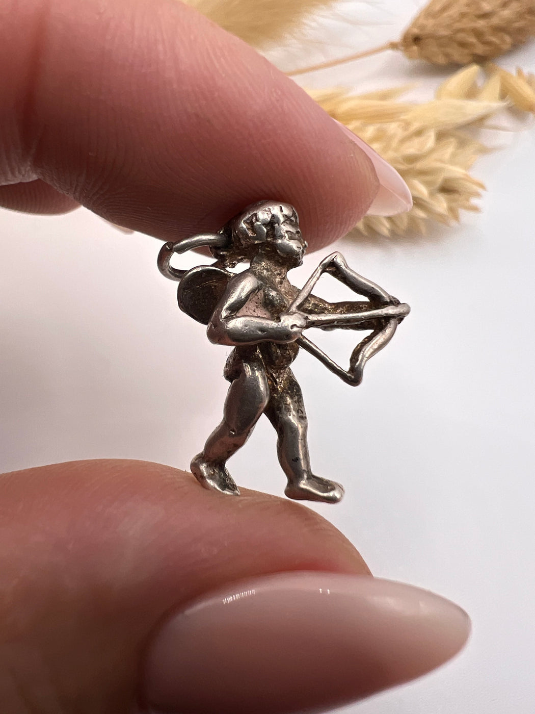 Vintage Silver Cupid Charm