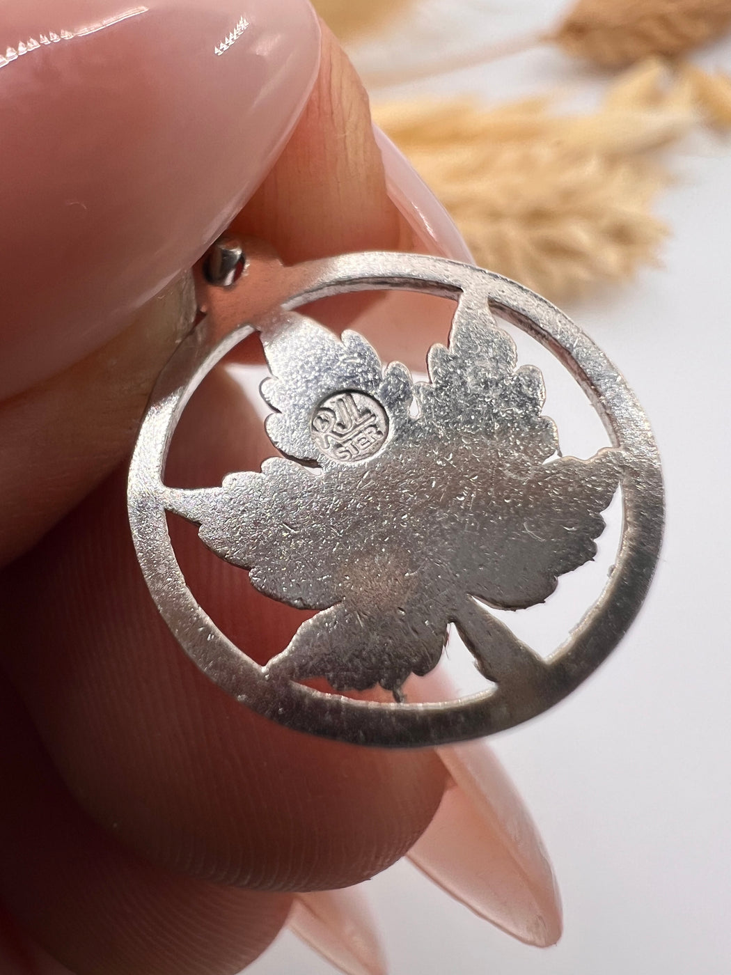 Vintage Silver Canadian Maple Leaf Charm